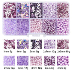 10 Grids Rice Bead Sequins Pearl Material Pack 1 Box