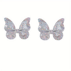 2pcs Gradient Sequin Butterfly Hair Clip for Girls