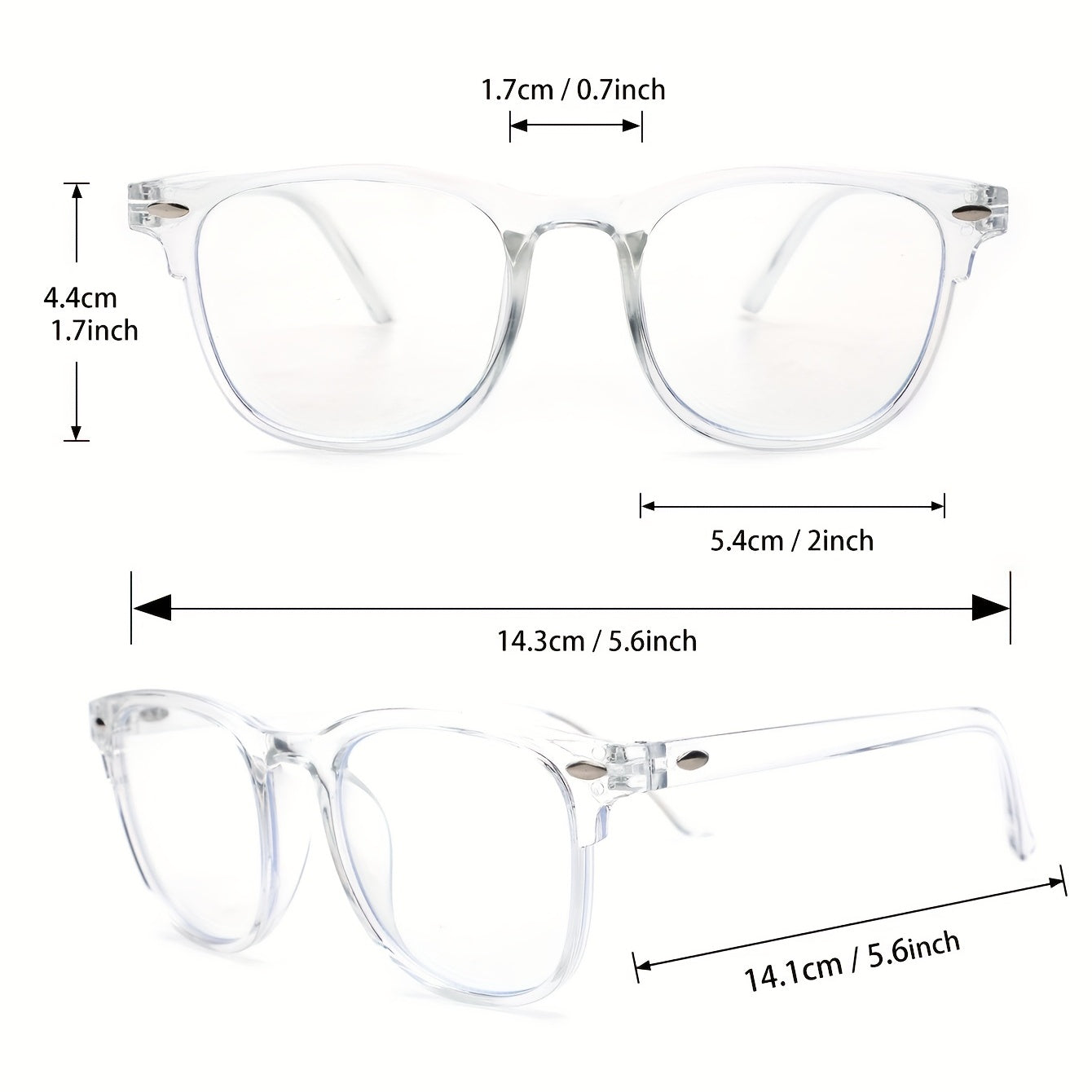 Men's Outdoor Casual Transparent Lens Glasses Set