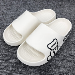 Men's Cartoon Bear Cloud Slides Pillow Slippers Lightweight Shoes