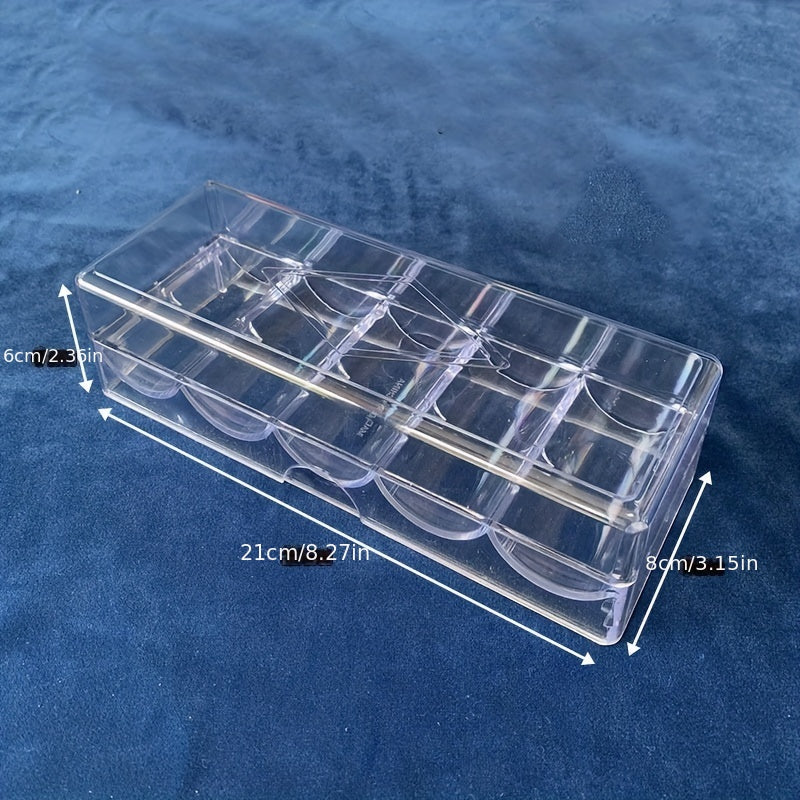Acrylic Chip Holder Box with Lid - Storage for 100 Chips