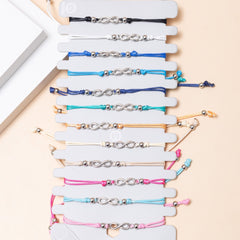 12 Pcs Bohemian Antique Silver Infinity Cord Bracelets