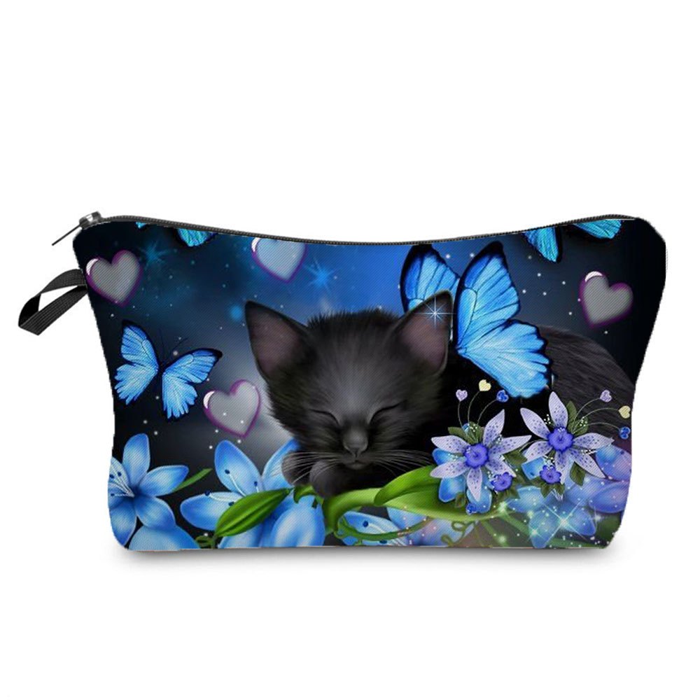 Butterfly Pattern Makeup Bag Foldable Cosmetic Bag With Zipper