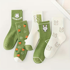 Men's Cartoon Rabbit Crew Socks Breathable Casual Unisex Outdoor All Seasons