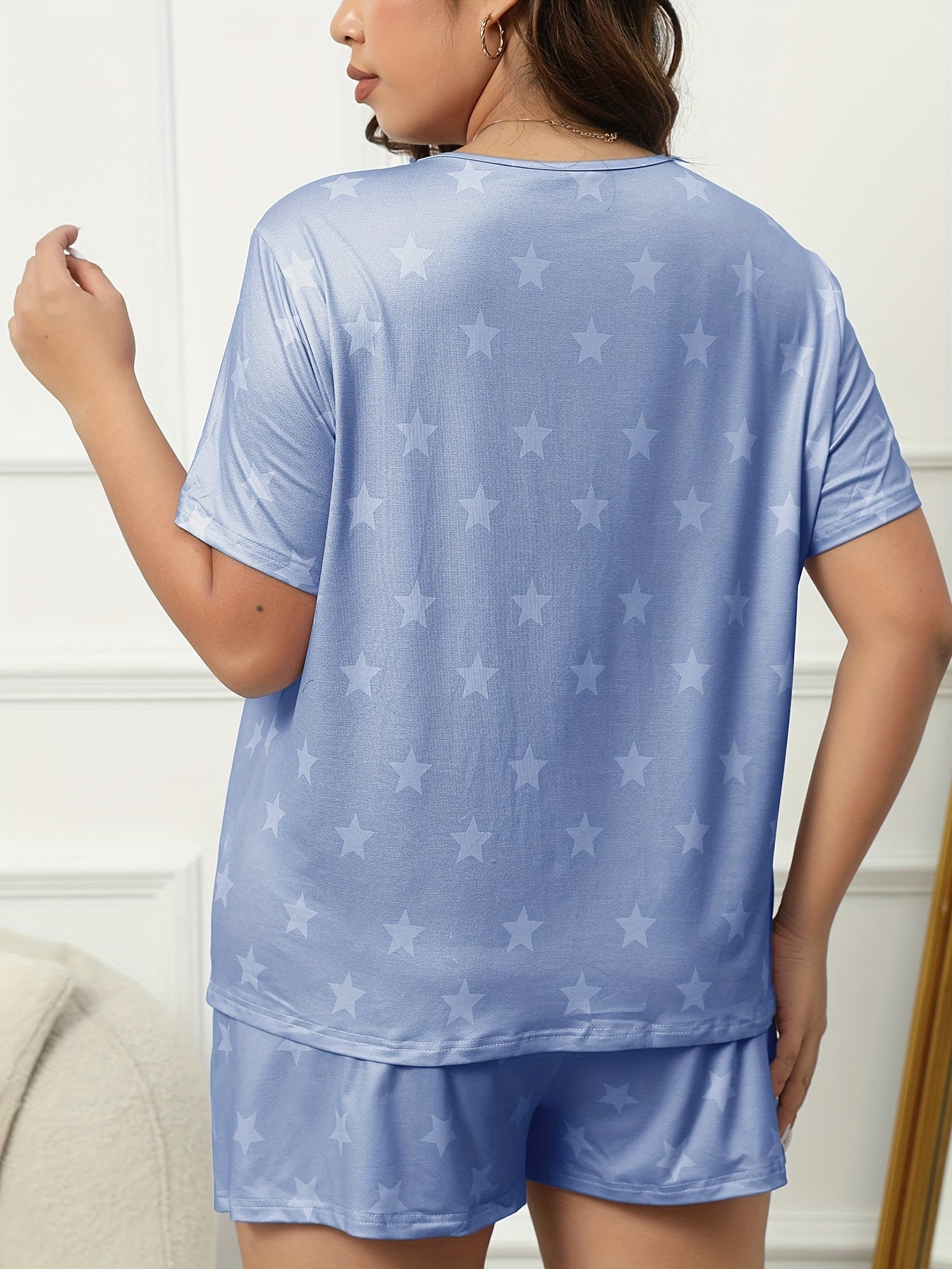  Star Print Tee & Shorts Set for Women