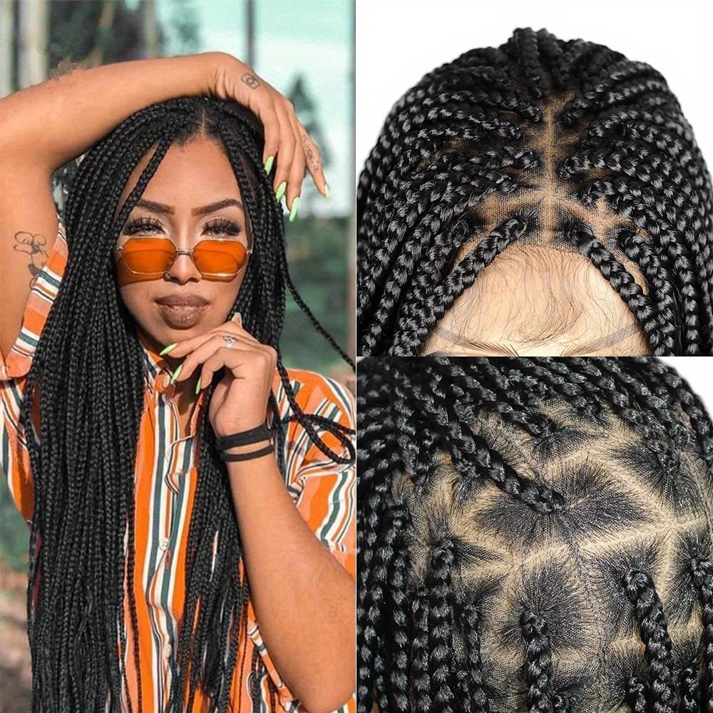 Triangle Braided Wigs Full Double Lace Box Straight Wigs