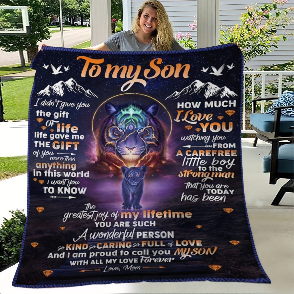 To My Son Envelope Blanket for Home & Outdoor Use