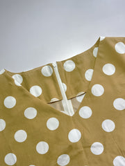  Boho Dress Women's Polka Dots V Neck Short Sleeve Dress