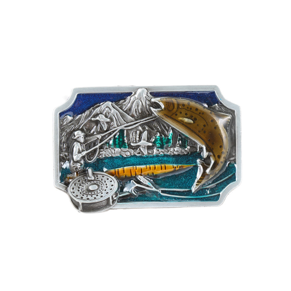 Casual Fishing Pattern Belt Buckle for Men