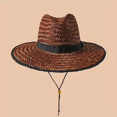 Vintage Wide Brim Sun Hat UV Protection Straw Boonie Hats