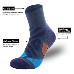 Breathable Cushioned Running Socks with Arch Support for Men