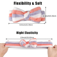Soft Fleece Makeup Skincare Bow Headband Elastic Band