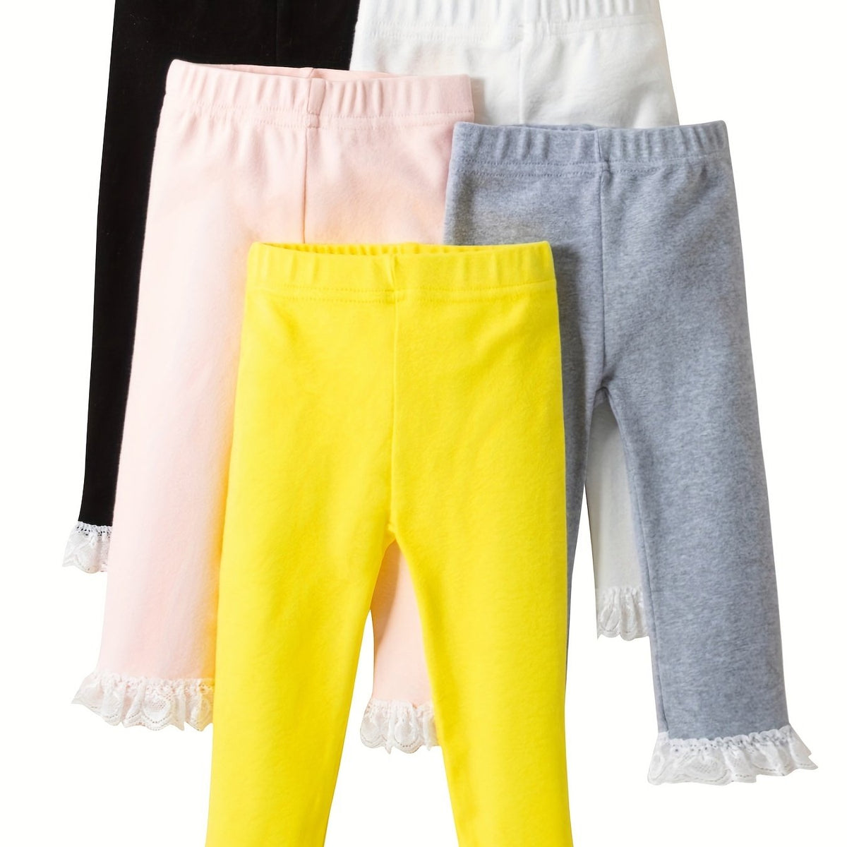 Toddler Baby Pants Elastic Waist Leggings Casual Trousers 5pcs Set