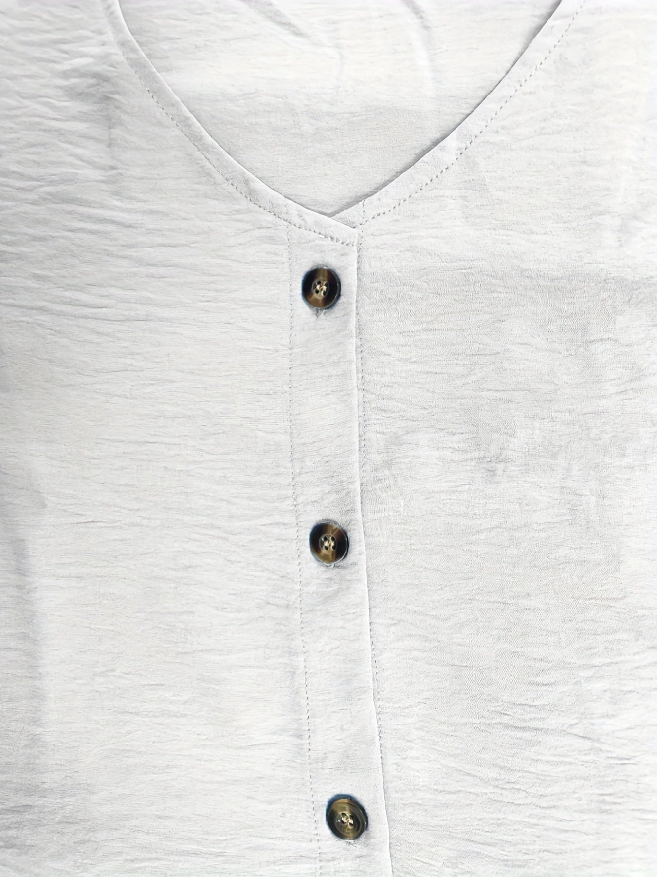  Casual Blouse Women's Solid Button Up Long Sleeve V Neck Shirt