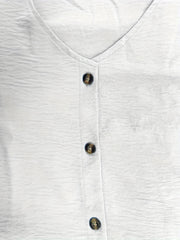  Casual Blouse Women's Solid Button Up Long Sleeve V Neck Shirt