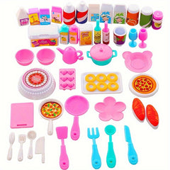 43pcs Dollhouse Accessory Set Small Food Tableware and Kitchen Decorations