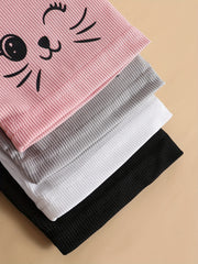 Girls Cartoon Cats Print Bike Shorts Dance Shorts