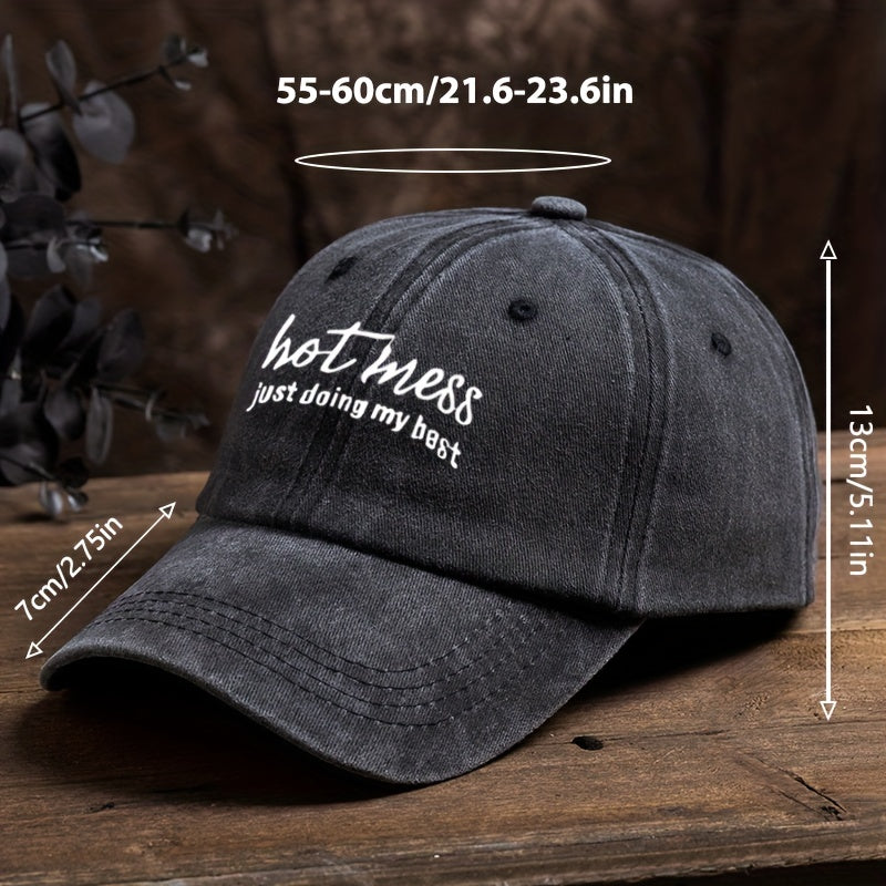 Letter Print Baseball Cap Vintage Peaked Cap