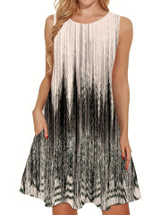 Sleeveless Mini Dress Crew Neck Casual Dress Women's Clothing