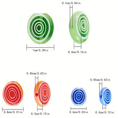 Rotating Pattern Colorful Round Glass Beads - 30-50pcs DIY Earrings Bra