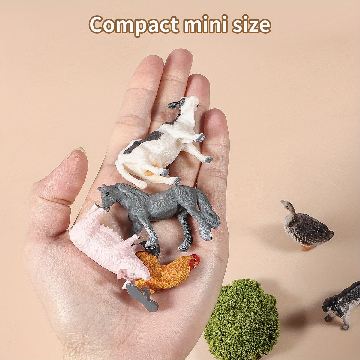 Mini Farm Toy Set with 12 Plastic Animal Models - Educational Toys for Kids
