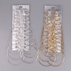 Hoop Earrings 12 Pairs Set Exaggerate Accessories For Women Girls Gift