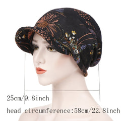 Floral Bandanna Hat Vintage Canvas Beanie Cap for Women