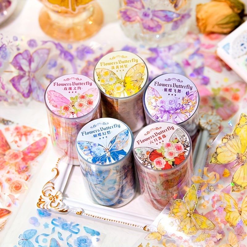 Butterfly Series Laser Golden DIY Journal Decorative Tape