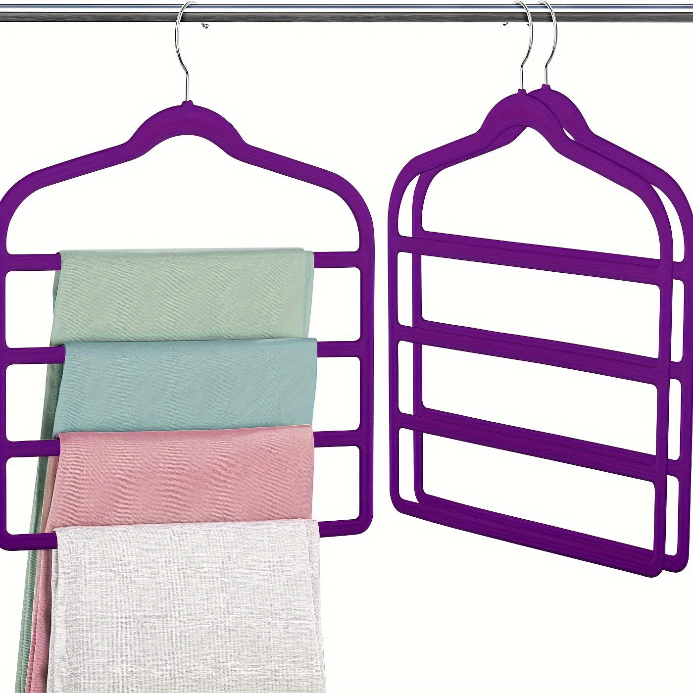 3pcs Pants Clothes Hanger Space Saving Non Slip Pants Rack Hanger