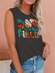  Leopard & Sunflower Print Tank Top