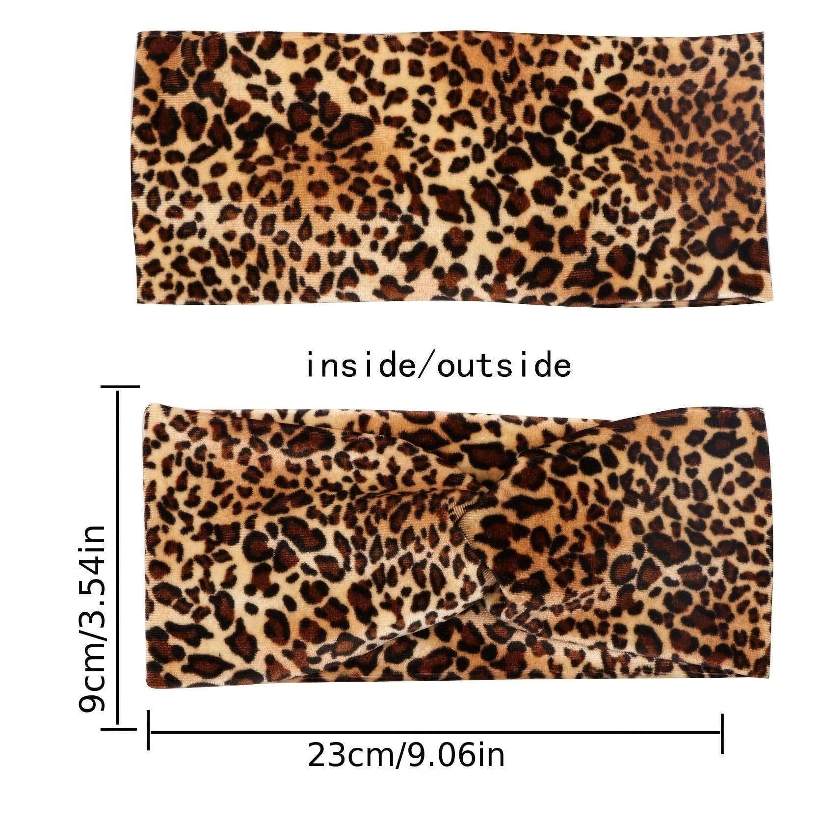 Leopard Print Wide Brim Headband Plus Velvet Hair Band