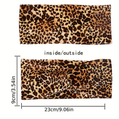 Leopard Print Wide Brim Headband Plus Velvet Hair Band