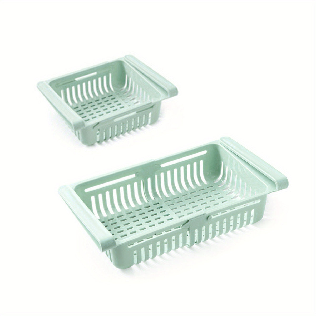 2Pcs Fridge Drawer Organizer Pull Out Retractable Fridge Shelf Storage Rack