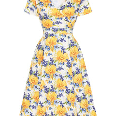 Women's Plus Floral Print Short Sleeve Dress
