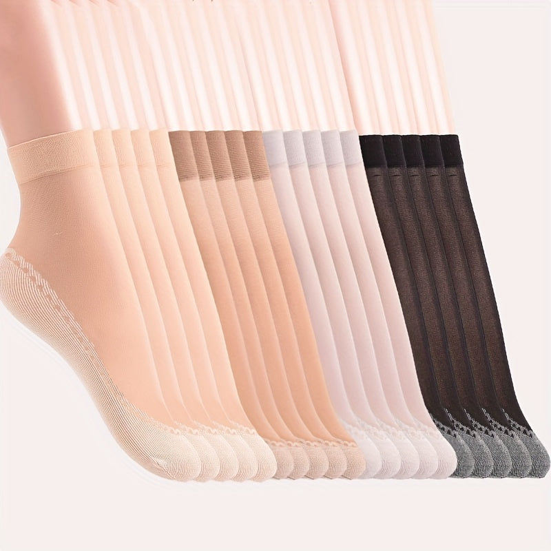 20 Pairs Solid Patterned Non Slip Socks for Women