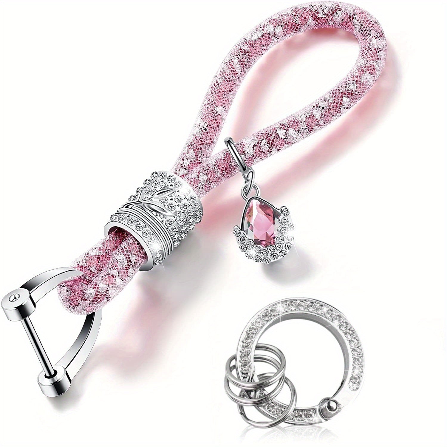 Crystal Bling Car Keychain For Women Rhinestone Keychain Ring