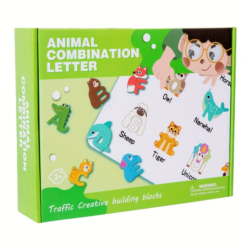 Alphabet Puzzle Dinosaurs Wooden Blocks for Kids Educational Toy