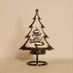 Christmas Candlestick Wrought Iron Desk Ornament