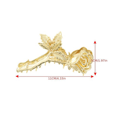 Rose Hair Claw Clip Alloy Metal Hair Clip Golden Silvery Hair Accessories