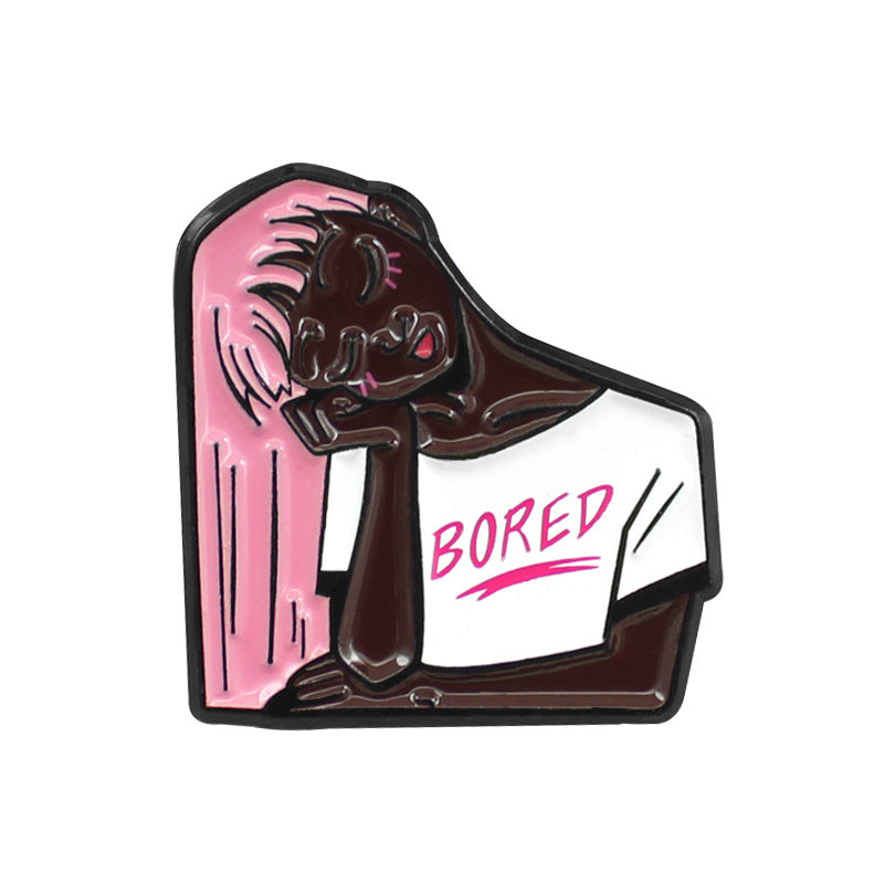 Zinc Alloy Cartoon Girl Brooch