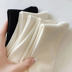 3 Pairs Solid Socks Comfy & Soft All match Socks Women's Stockings