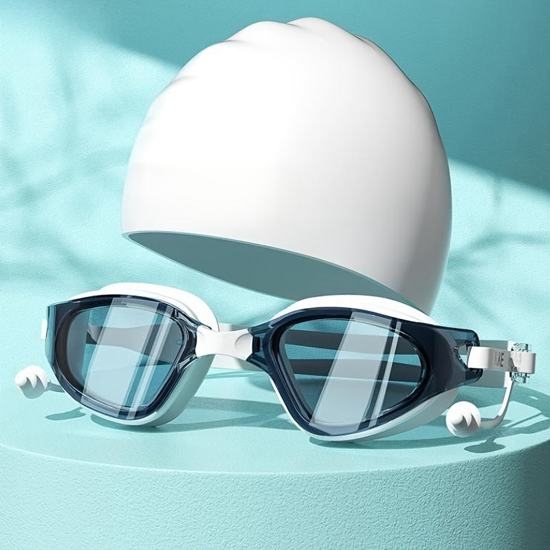 Waterproof Swimming Goggles Anti Fog Glasses Large Frame Diving Equipment