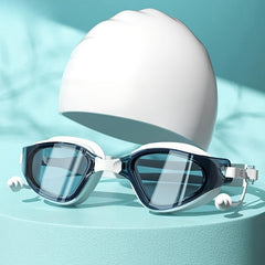 Waterproof Swimming Goggles Anti Fog Glasses Large Frame Diving Equipment
