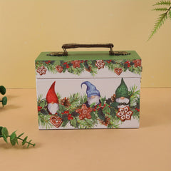 Christmas Pattern Organizer Storage Box Vintage Rectangular Case