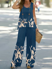  Colorblock Stripe Tank Top & Pants Set
