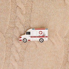 Car Shape Enamel Brooch Pin Ambulance Lapel Pin For Clothes Hat Backpacks