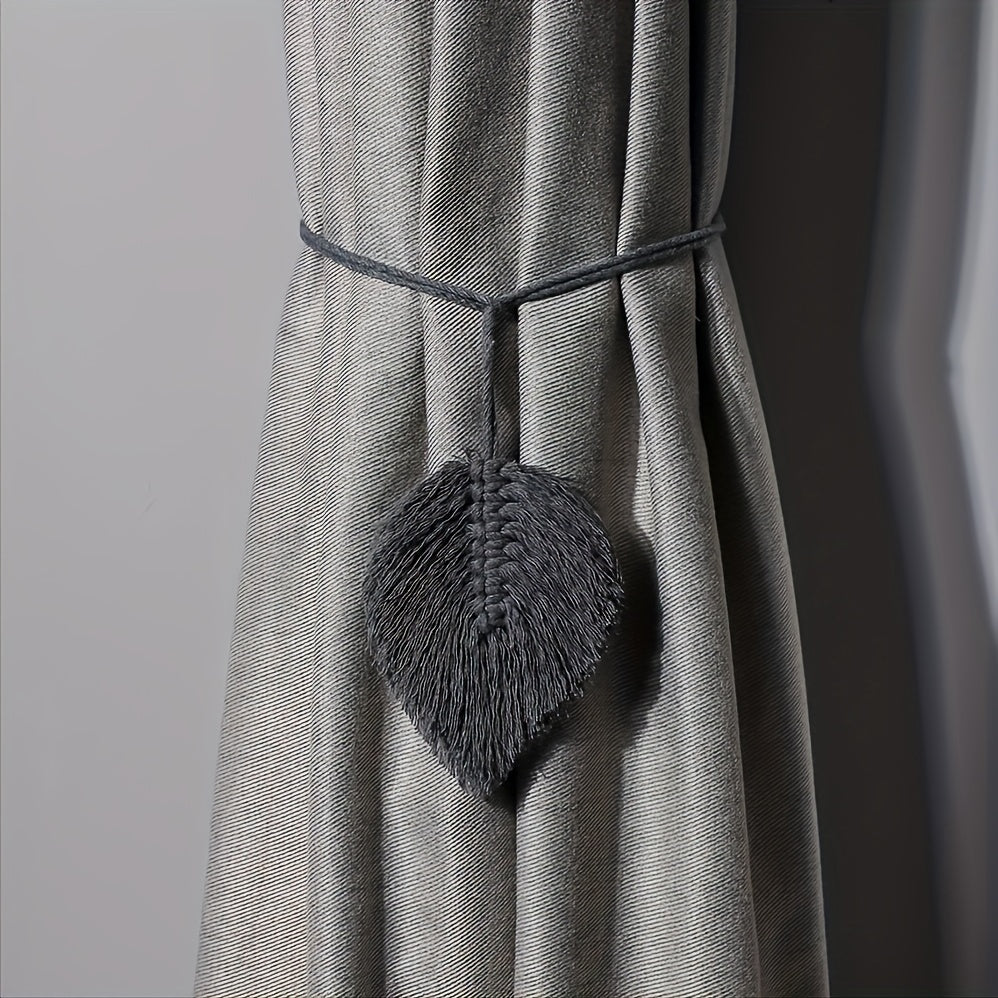 Bohemian Woven Tassel Curtain Buckle Leaves Curtain Ties