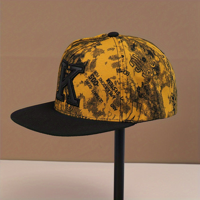 Classic Punk Hip Hop Baseball Cap Vintage Graffiti Print Adjustable Snapback