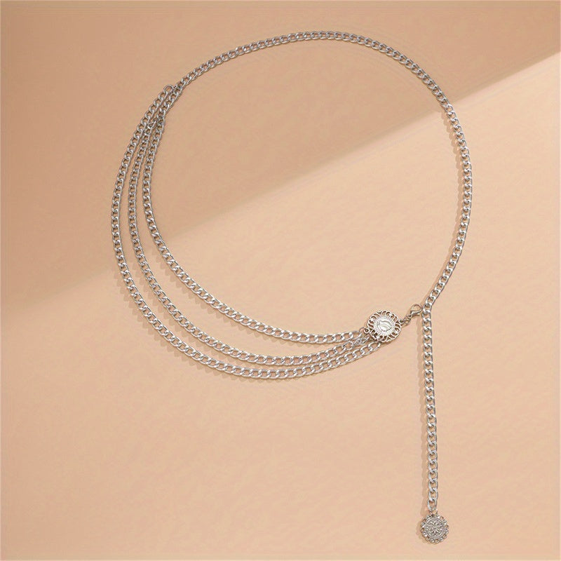 Metal Sunflower Waist Chain Tassel Chain Women Belly Chain Accessories