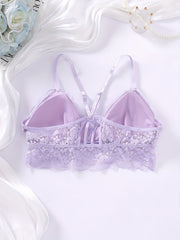 Sexy Plus Size Rhinestone Lace Bralette